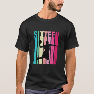 16:e födelsedagen Retro Basketball Älskare 16 år g T Shirt