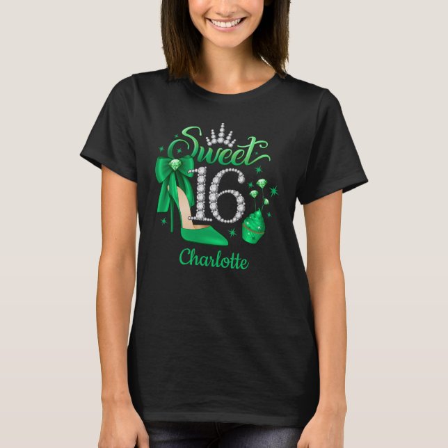 16:e födelsedagen. Söta 16-flickors T Shirt (Framsida)