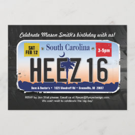 16:e födelsedagen South Carolina License Inbjudan