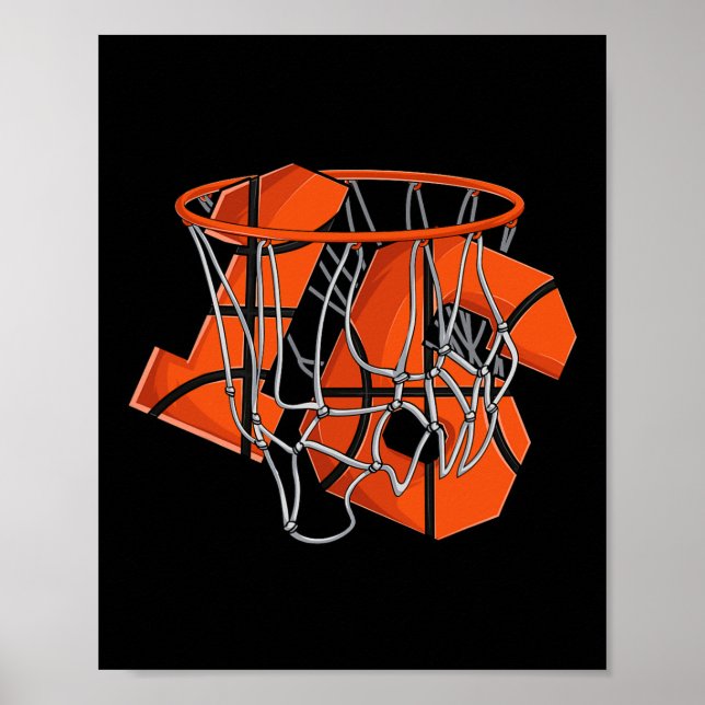 16:e födelsedagsdagen, basketboll Kids Poster (Framsidan)