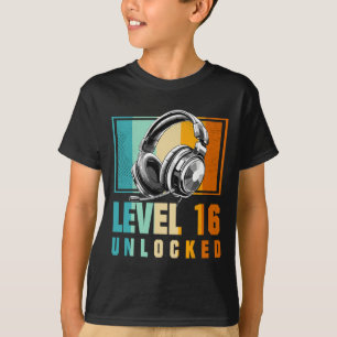 16:e födelsedagsdagen Video Gamer Level 16 Olåst B T Shirt