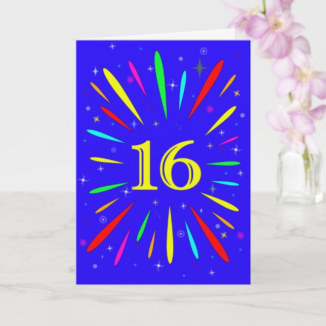 16:e födelsedagsexplosionskort kort (Orkide)