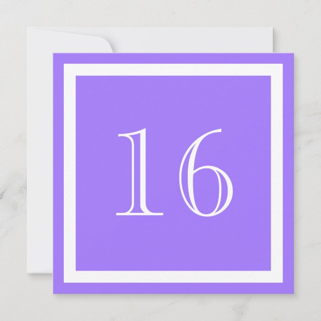 16:e Födelsedagsfest inbjudan - Lila Lilac (Framsida)