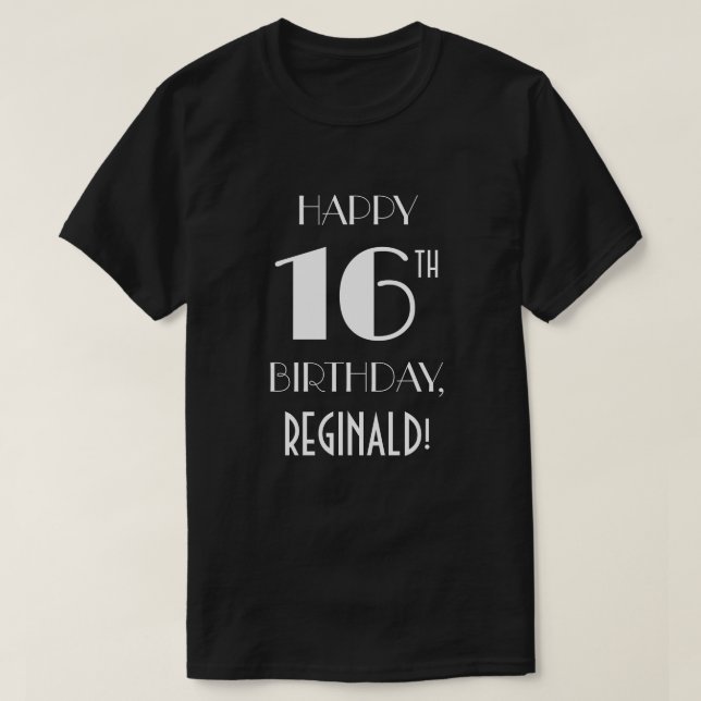 16:e Födelsedagsfesten - Art Deco-inspirerad look  T Shirt (Design framsida)