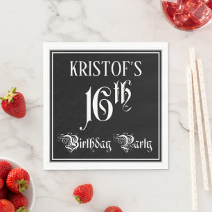 16:e Födelsedagsfesten - Finare Script + anpassat Pappersservett