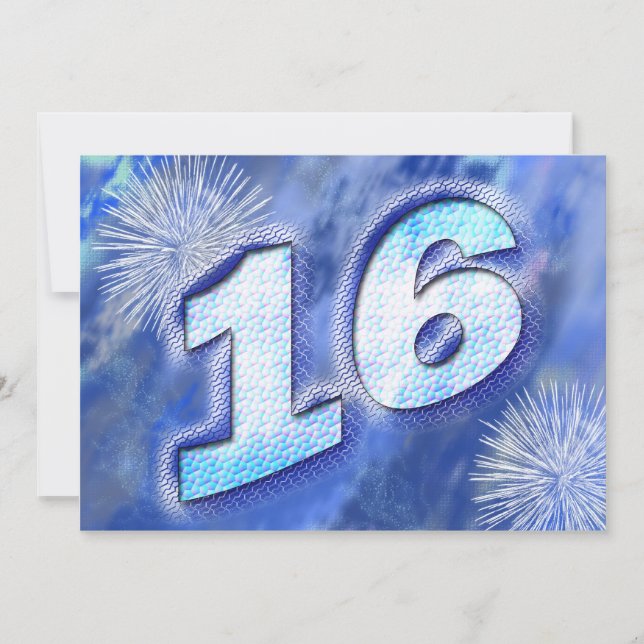 16:e Födelsedagsfesten inbjudan (Framsida)