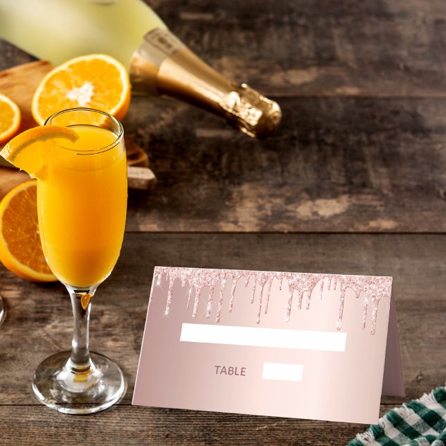 16:e födelsedagsfesten ro guld glitter rosa gnistr placeringskort (Skapare uppladdad)