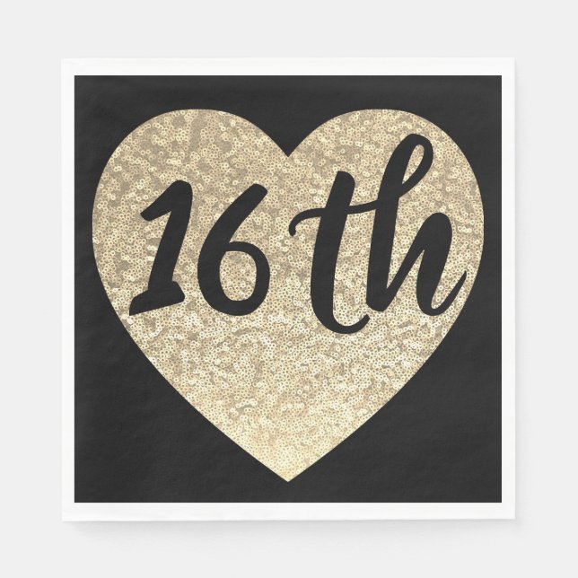 16:e födelsedagsfestens blöjor pappersservett (Framsidan)