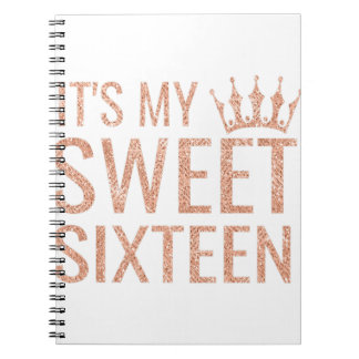 16:e födelsedagsgåvan Tonåring Sweet sixteen 16 De Anteckningsbok