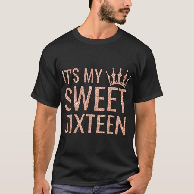 16:e födelsedagsgåvan Tonåring Sweet sixteen 16 De T Shirt (Framsida)