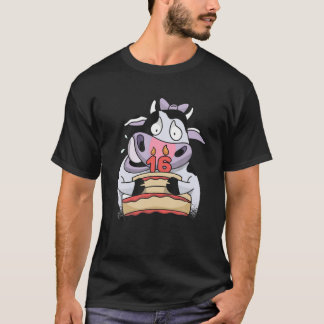 16:e födelsedagsgiftet gift-munnen och Lycklig-kum T Shirt