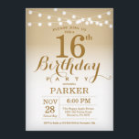 16:e födelsedagsinbjudan Guld String Ljus Inbjudningar<br><div class="desc">16:e födelsedagsinbjudan till Guld String Ljus. Guld födelsedag. Vuxen Birthday. Manar eller Women Bday Inbjudan. 13:e 15:e 16:e 18:e 20:e 30:e 40:e 60:e 70:e 80:e 90:e 100:e,  oavsett ålder. Om du vill göra ytterligare anpassningar klickar du på knappen "Anpassa" och användor verktyg som är utformat för att ändra mallen.</div>