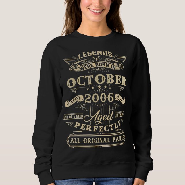 16:e födelsedagsljud född i oktober 2006 16 år t shirt (Framsida)