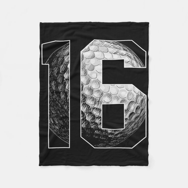 16:e födelsedagspojken Golf Player Golf 16 år gamm Fleecefilt (Framsidan)