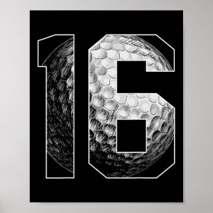 16:e födelsedagspojken Golf Player Golf 16 år gamm Poster