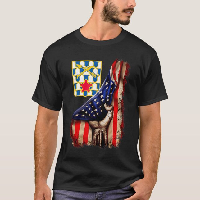 16:e infanteriregimen American Flagga Premium T-Sh T Shirt (Framsida)