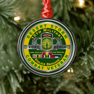 16:e militära brigaden öknen Storm Veteran Julgransprydnad Metall