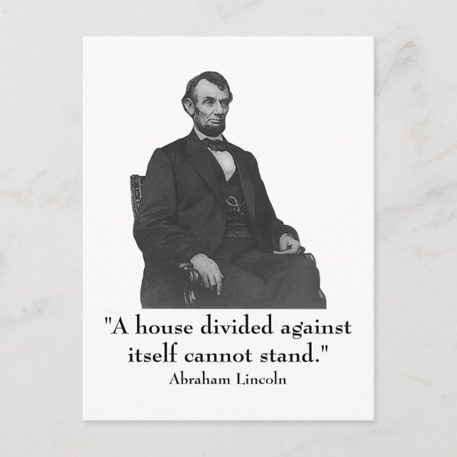16:e presidenten Abraham Lincoln Vykort (Framsida)