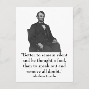 16:e presidenten Abraham Lincoln Vykort