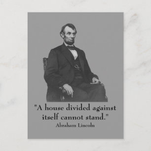 16:e presidenten Abraham Lincoln Vykort