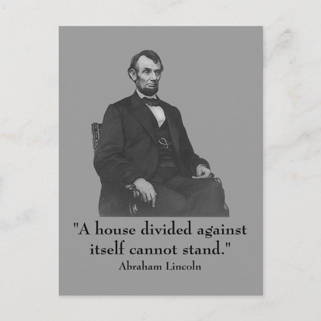 16:e presidenten Abraham Lincoln Vykort (Framsida)