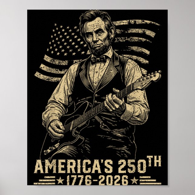 16:e presidenten spelar gitarr 4:e juli 250:e poster (Framsidan)