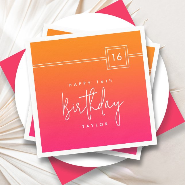 16:e Shock rosa Orange färgstark Pappersservett (Skapare uppladdad)