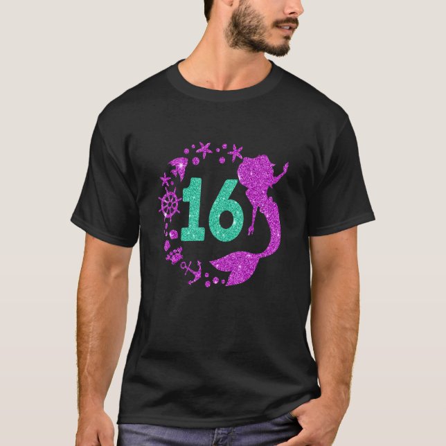 16:e Sjöjungfrun Flickor 16-åringar T Shirt (Framsida)