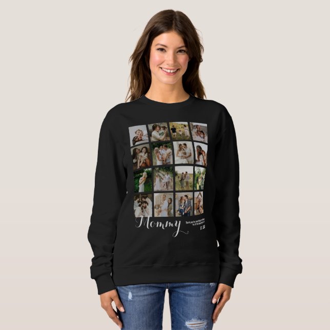 16 Foto Collage Mamma Bilder Minne T Shirt (Hel framsida)
