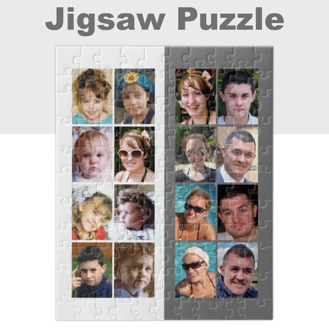 16 fotokollage grått och vitt pussel (Skapare uppladdad)