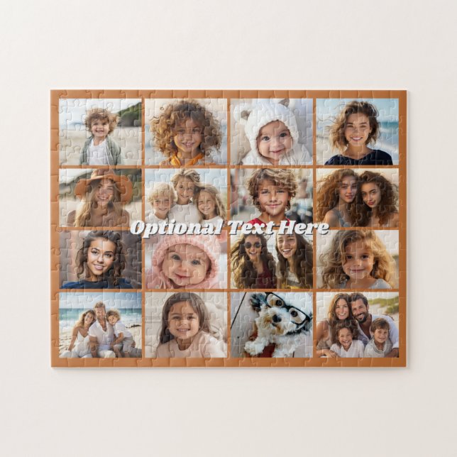 16 Fotokollage - Terra Cotta Chunky Text Pussel (Horisontell)