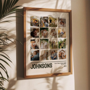 16 Fotos Kollage Familj Bröllopsbilder Minne Poster