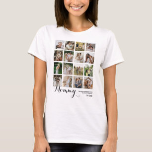16 Fotos Kollage Mamma Bilder Minne T Shirt