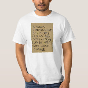 16 fruar 7 hungriga hundar 3 tunna katter 25 barn t-shirt
