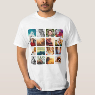 16 Fyrkantstreck, rundad Ram, i fotomall T Shirt