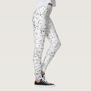 16.	 Grunge animaliskt svart och vitt bläck stän Leggings