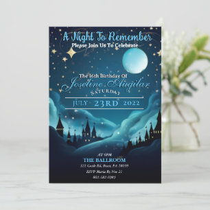 16-inbjudan till Starry Night Sweet Inbjudningar