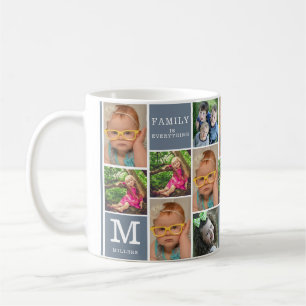 16 Monogrammed Namn-offertfamiljen för fotokollage Kaffemugg