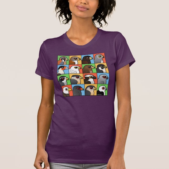 16 norr - amerikanrovfågeln profilerar tee shirt (Framsida)