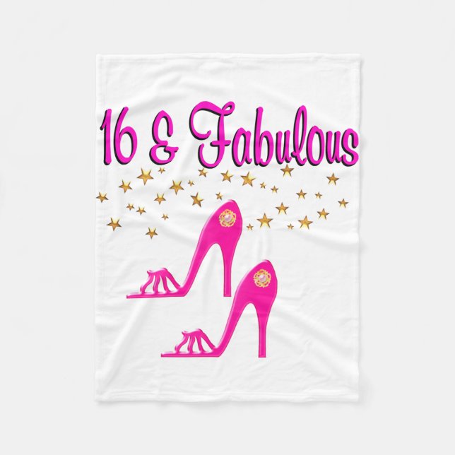 16 OCH FABULÖS 16:E BIRTHDAY-UTFORMNING FLEECEFILT (Framsidan)