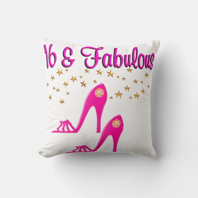16 OCH FABULÖS 16:E BIRTHDAY-UTFORMNING KUDDE (Framsida)
