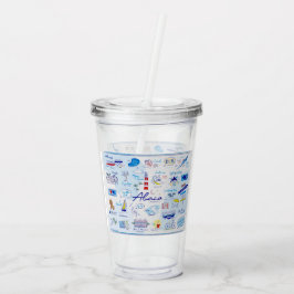16 Oz akryltantal "The ABC's of Hope Town" Take Away Mugg
