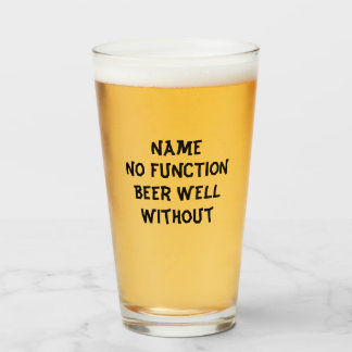16 oz pint ölglas - "No Function" Glaskopp