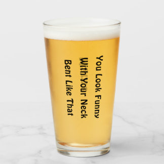 16 oz (uns) pint ölglas -"Du ser lustig ut" Glaskopp