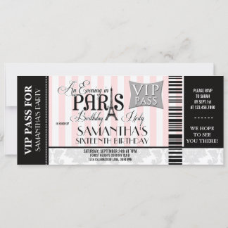 16-partsinbjudningar i Paris Inbjudningar