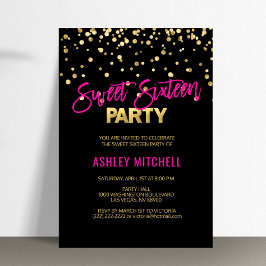16-partsinbjudningar till Shock rosa SWEET SIXTEEN Inbjudningar