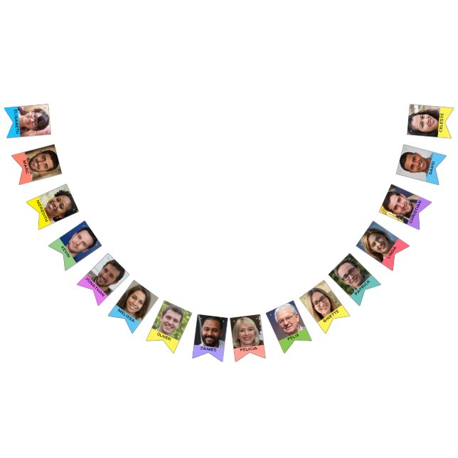 16 Personliger Foton och Namn för klass eller team Vimplar (Alla)