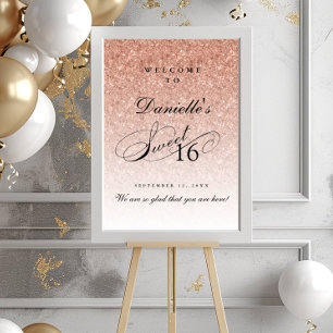 16 Personligers välkomnande av ro Glitter Sweet 16 Poster
