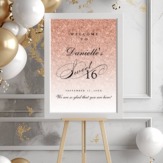16 Personligers välkomnande av ro Glitter Sweet 16 Poster (Skapare uppladdad)