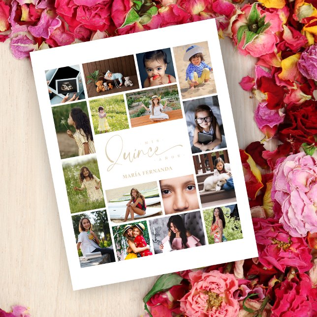 16 Photos Collage Timeline Life Quinceañera (Skapare uppladdad)